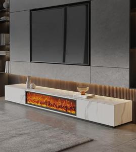 <span class=keywords><strong>Chimenea</strong></span> Eléctrica LED de Diseño Moderno y Lujoso con <span class=keywords><strong>Tubo</strong></span> de Luz de Color Personalizado, Mueble para TV, Mesa de Madera Ecológica para Dormitorio o Sala de Estar - Product Image 2