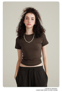 เสื้อยืดครอปท็อปผู้หญิงสไตล์สตรีทแวร์ พิมพ์ลาย คอกลม แขนสั้น ผ้าฝ้าย ทรงหลวม ไม่ยับ ระบายอากาศดี สีดำ สีขาว รับผลิตตามแบบ OEM - Product Image 5