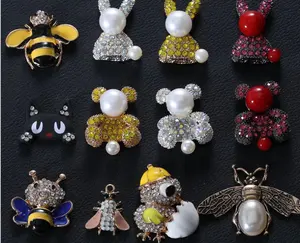 Urso de urso de cristal para celular, acessórios decorativos fofos para celular, urso de metal, acessórios de sapatos