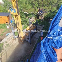 Rig de forage rotatif sur chenilles Rancheng RCF180C à moteur diesel, compresseur d'air hydraulique, pompe, moteur, profondeur de forage 180m, puits d'eau