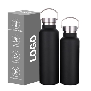 Thermos à double paroi en acier inoxydable de 500 ml avec couvercle en acier inoxydable, bouteille de sport portable pour l'extérieur, logo personnalisé - Product Image 1