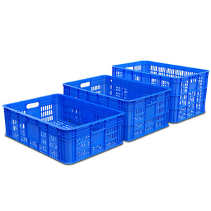Custom Made Rectangular <b>Plastic</b> <b>Basket</b> With Wheels 20kg Load Capacity For Logistics Storage And Turnover - Product Image 3