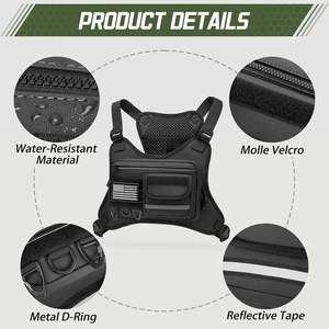 Borsa Tattica da Petto per Uomo e Donna, Gilet Sportivo per Corsa all'Aperto, Chiusura con Cerniera e Fibbia, Zaino da Petto per Corsa, Ciclismo, Escursionismo - Product Image 4