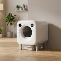Kotak Pasir Kucing Otomatis Pembersih Sendiri Kapasitas Besar Toilet Robot untuk Toko Hewan Peliharaan, Kandang Kucing, Peternakan, Rumah, Dapat Digunakan Kembali