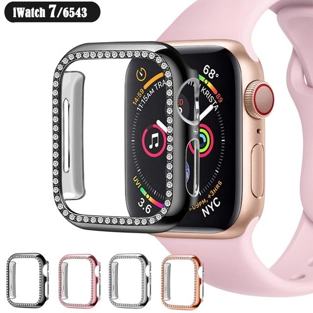 ZT Brand Cover for Apple Watch Cases 40mm/41mm/44mm/45mm Diamond Screen Protector Anti-scratch Anti-dust Anti-shock Features