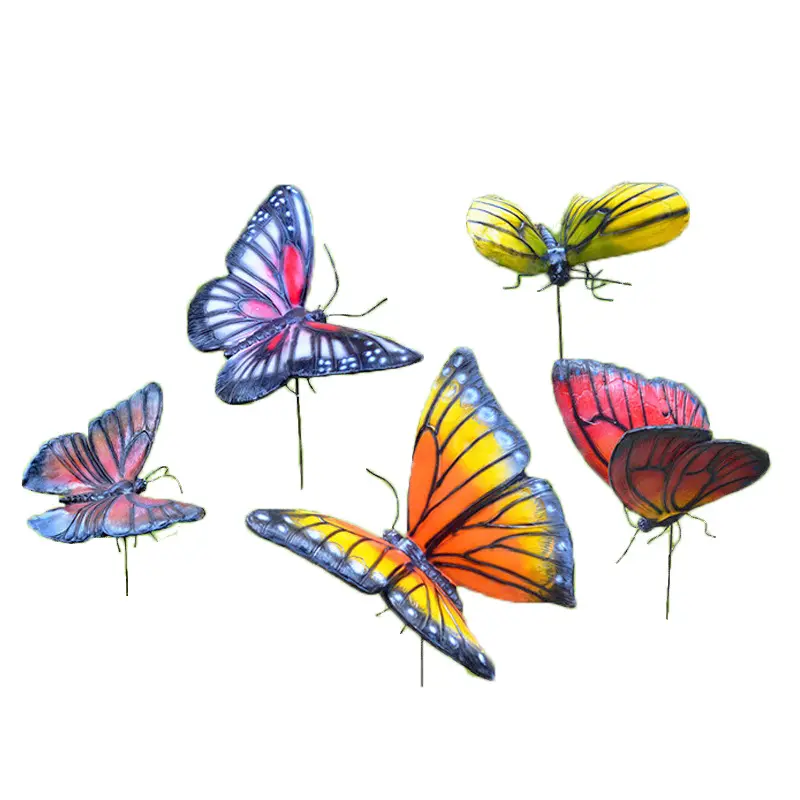 Escultura de resina de mariposa grande personalizada, escultura de insectos para el hogar, estatua de jardín, decoración al aire libre
