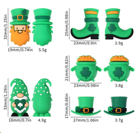 Perles en vrac 3D en PVC et silicone à thème Saint-Patrick pour la fabrication de bijoux et stylos, idéales pour les fêtes irlandaises
