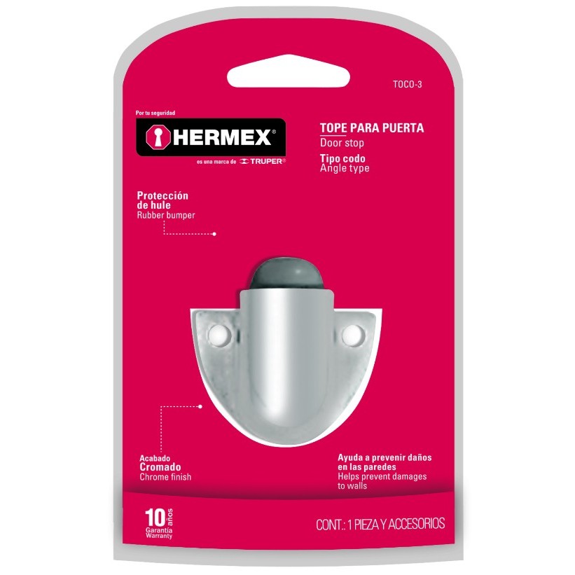Hermex TOCO-3 Chrome Plated Elbow Door Stop Premium Quality Door Stops