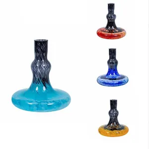 Wholesale Hookah Accessories Colorful Wide Base Glass Vase Bottle for Medium Size Shisha Hookah