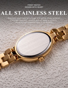 Montre ovale pour <span class=keywords><strong>femme</strong></span> avec logo personnalisé OEM ODM, montre-bracelet à quartz en acier inoxydable, montre de luxe étanche pour <span class=keywords><strong>femme</strong></span>, idéale pour un cadeau - Product Image 3