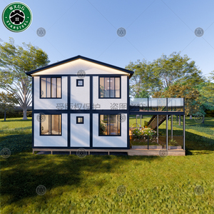 Casa Prefabricada de Acero Ligero de Dos Pisos de Rápido Montaje, Fácil Instalación, Alojamiento Turístico con Paneles de Pared Blancos y Balcón de Vidrio - Product Image 4