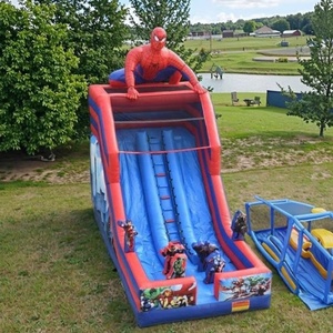 Thiết kế mới inflatables lâu đài bouncy nhảy Bouncer <span class=keywords><strong>Superman</strong></span> trẻ em Spiderman <span class=keywords><strong>Inflatable</strong></span> Combo Bouncer với trượt - Product Image 4