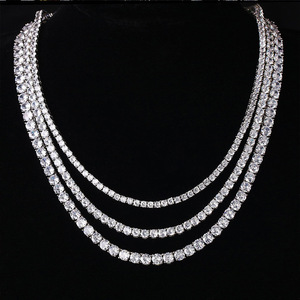 Collana Tennis in Stile Punk Placcata <span class=keywords><strong>Oro</strong></span> 18K con Perline e Cristalli di Zirconia, Catena da 24 Pollici, Multi-Misura, Personalizzabile, Unisex, Moda Dream - Product Image 1