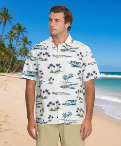 Camicia da uomo Quiksilver Day Dreamin' in cotone a maniche corte, stile casual estivo, con colletto button-down, perfetta per le vacanze - Product Image 2