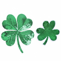 Nouveaux patchs thermocollants personnalisés en gros pour la Saint-Patrick et le Mardi Gras, avec de grands sequins brillants et broderies en chenille, pour vêtements