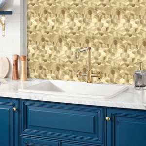 Mosaïque hexagonale autocollante en aluminium couleur bronze pour crédence - Product Image 6