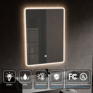 Smart Mirror - Anti-Fog LED Bath Mirror with Touch Screen, Dimmable <strong>Lights</strong> &amp; EU Plug IP44 Waterproof, CE RoHS Certified - Product Image 4