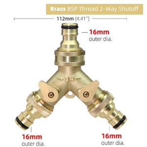 ข้อต่อสายยางรดน้ำสวน BSP หรือ NPT ขนาด 3/4 นิ้ว 16 มม. ตัวแยกสายยาง 2 ทาง ข้อต่อทองเหลือง ตัวแยกก๊อกน้ำแบบ Y ตัวแยก 2 วาล์ว - Product Image 4