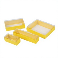 Boîte à gâteau rectangulaire transparente pour sushis et gâteaux, emballage alimentaire en papier avec doublure en carton