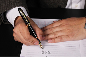 German Man Pen Huashilai Brands X450 Logotipo personalizado Bolígrafos de cobre sólido de metal de lujo de alta calidad Pluma estilográfica ejecutiva - Product Image 6
