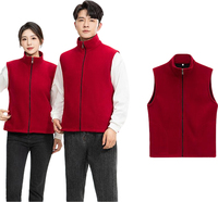 Gilet en polaire décontracté rouge pour femmes, printemps-automne, logo personnalisé