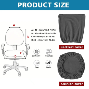 Non-Slip Stretch Slipcover Set for Dining and Office <strong>Chair</strong> Includes Cushion Back <strong>Cover</strong> and Armrest for Computer Desk Home Use - Product Image 2