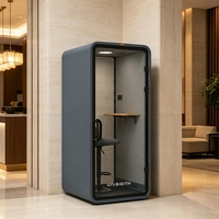 Cabina de Trabajo Privada Insonorizada, Reducción de Ruido de 32dB, ISO 23351, Cabina Insonorizada Ignífuga, Ventilación de 60s, Montaje Modular en 45 Minutos