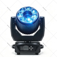 FEIYUEYUE DMX512 7x40W LED RGBW Moving Head Bee Eyes Zoom Wash Light + 8W RGB Laser Light pour Scène/Club/Événements Festifs