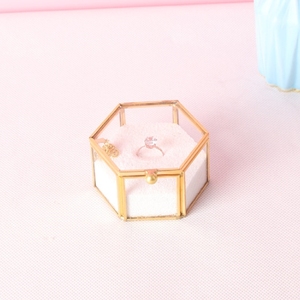 Boîte à bijoux en verre à 6 coins pour bagues, boîte à bijoux de présentation, boîte à bijoux cadeau - Product Image 3