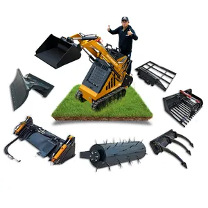 Chargeuse compacte à essence EPA Honda et moteur Briggs & Stratton Chine mini skid steer avec mulcher