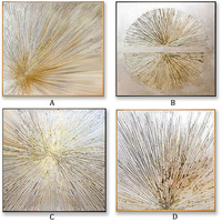 Peinture à l'huile abstraite dorée brillante 100% peinte à la main de style moderne personnalisée pour toile de peinture à l'huile peinte à la main Art à l'huile