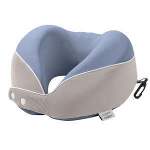 Oreiller de voyage en mousse à mémoire de forme en forme de U Topenhar, portable, pour voiture et train, usage adulte, gris clair - Product Image 1