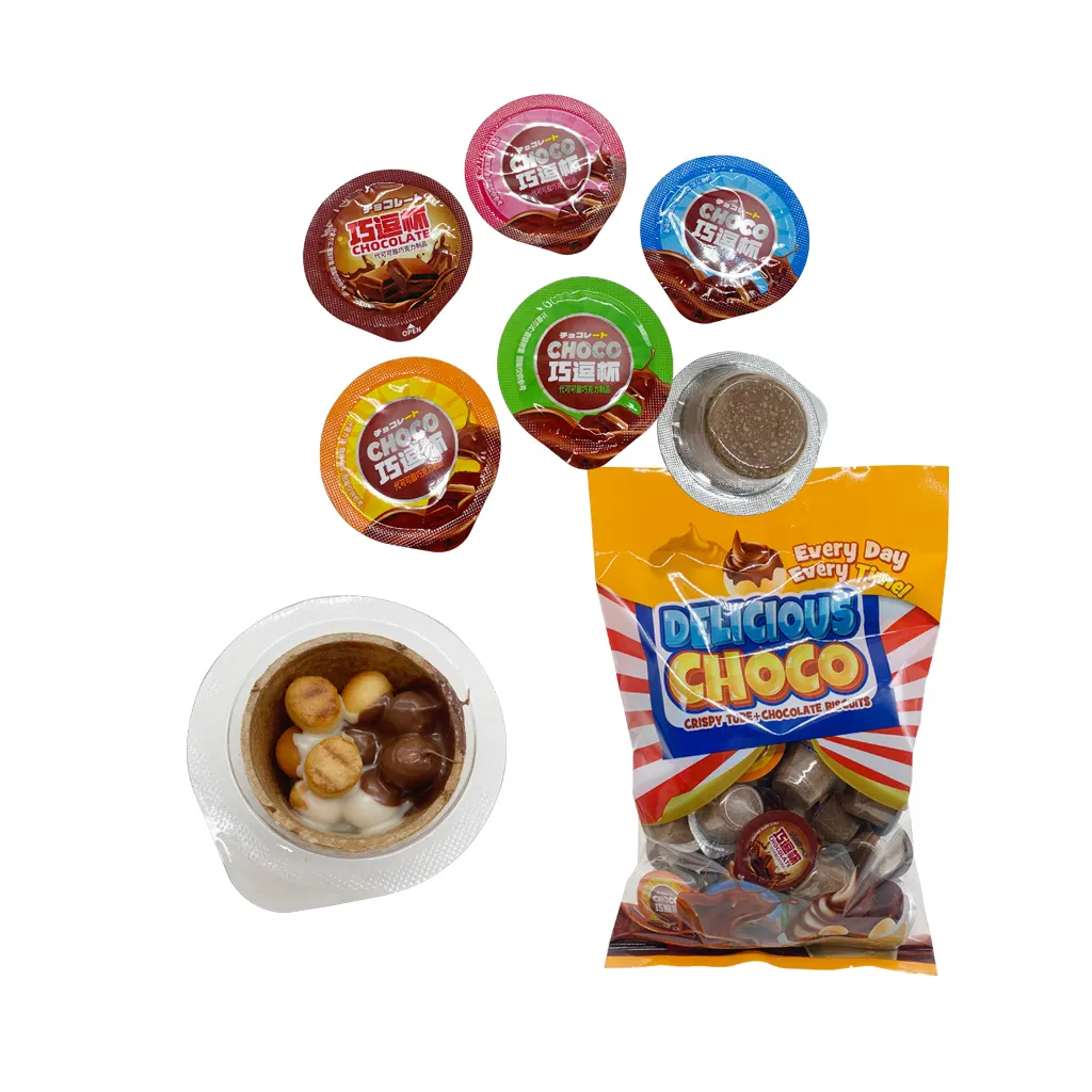बच्चों के लिए जैम बिस्किट कप के साथ थोक चॉकलेट और कैंडी बिस्कुट बॉल