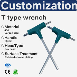 Set di chiavi esagonali a T in acciaio al carbonio con finitura cromata per strumenti di riparazione professionali - Product Image 1