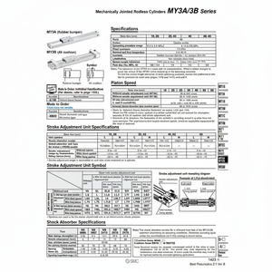 Cilindro sin vástago SMC Pneumatics, cilindros articulados mecánicamente, categoría de producto - Product Image 1