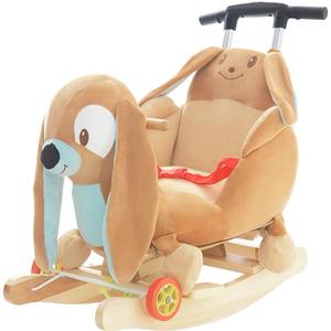 热儿童木质儿童动物造型玩具毛绒摇马 - Product Image 5