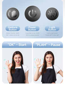P03 AI Face Object Tracking Gimbal 360 &deg; <strong>Automatic</strong> <strong>Rotation</strong> Compatible Fill Light Camera <strong>Tripod</strong> Gesture Recognition