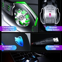 Souris de jeu USB 4000 DPI 6 boutons V6 Souris de jeu filaire professionnelle LED optique avec pour PC ordinateur