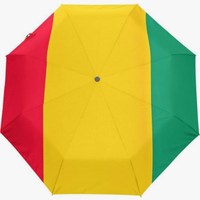 Parapluie pliant entièrement automatique, style culturel, motif drapeau de la Libéria, couture soignée et sans couture, design artisanal, thème national