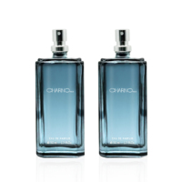 Personalisierte bernsteinfarbene Glasparfümflasche 50 ml exklusive Parfümflasche mit Silbernebel-Sprüher