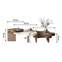 Nouvelle Table Basse de Salon de Designer Haut de Gamme Moderne et Créative en Bois, Forme Nuage Luxueuse