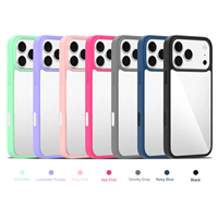Coque de téléphone antichoc couleur bonbon avec cadre latéral pour iPhone 17 Pro Max 15 Plus 16E 17Air 13 12 14, pare-chocs en TPU et dos transparent