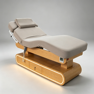 Table de massage électrique réglable avec cadre en bois, lit de beauté avec chauffage et éclairage d'ambiance, mobilier de salon - Product Image 3