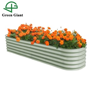 Modernes erhöhtes Garten bett im Freien Aluzinc Coating Metal Planter Box für tief verwurzelte Gemüse blumen Großes Hochbeet - Product Image 1