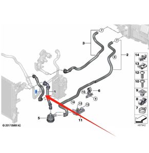 Tubo de agua del radiador de la manguera de refrigerante del sistema de refrigeración del motor para piezas de coche <span class=keywords><strong>BMW</strong></span> 5 6 7 8 series G30 G38 G31 G11 G12 G14 64219308346 - Product Image 6