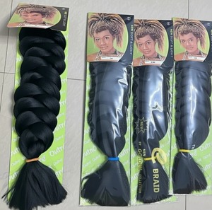 Estensioni per Capelli Sintetiche Giganti a Treccia Liscia Setosa, Colore Graduale, Resistenti al Calore, 165g 82 Pollici, Stile Africano - Product Image 4