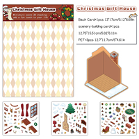 Usine en gros de haute qualité personnalisé découpé mignon dessin animé cadeau de noël maison autocollants chambre décoration autocollants
