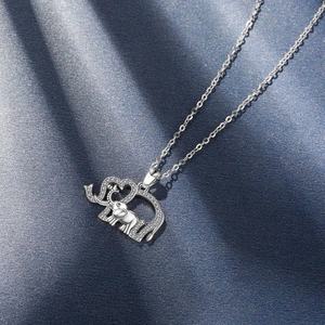 Perhiasan Liontin Perak Murni 925 Keberuntungan Vintage Bentuk Gajah Thai - Product Image 2