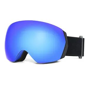 Kacamata ski kustom lensa bulat besar, kacamata pelindung terik matahari Ski tali elastis OTG Occhiali Da Sci Skii