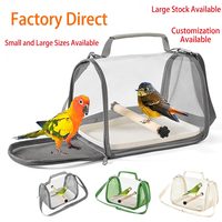 Sac de transport transparent pour oiseaux, cage de voyage pour perroquet, sac à oiseaux portable d'extérieur, sac en polyester ventilé à mailles